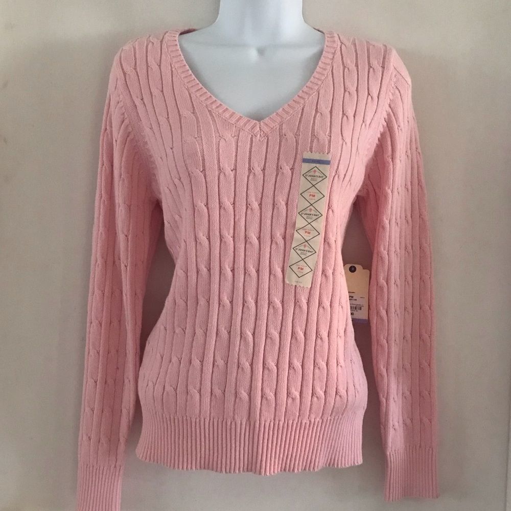 St. John’’s Bay Cotton Blend Pullover V-neck Long Sleeve
